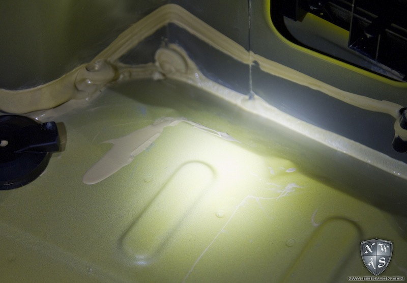 Interior Auto Detailing on Interior with Paint Spill NorthWest Auto Salon